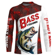 Load image into Gallery viewer, Custom Red Camo Bass Fishing Jerseys, Bass Fishing Long Sleeve Tournament Shirts Fishing Gifts IPHW6666