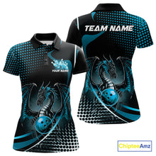 Load image into Gallery viewer, Custom Red Dragon Bowling Jerseys, Mystical Bowling Team Uniform Polo Shirts For Women IPHW9536