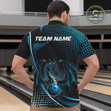 Load image into Gallery viewer, Custom Red Dragon Bowling Jerseys, Mystical Bowling Team Uniform Quarter-Zip Shirts For Men IPHW9536