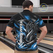 Load image into Gallery viewer, Personalized Black And Blue Dragon Bowling Team Jerseys, Dragon Bowling Quarter-Zip Shirt IPHW10300