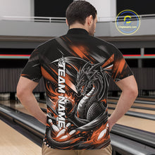 Load image into Gallery viewer, Personalized Black And Orange Dragon Bowling Team Jerseys, Dragon Bowling Quarter-Zip Shirt IPHW10301