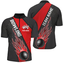 Load image into Gallery viewer, Red Flame Bowling Ball Custom Bowling Shirts For Men And Women, Bowling Team Jerseys IPHW6183