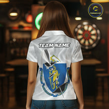Load image into Gallery viewer, Custom Massachusetts State Flag Silver Dart Steel Tip Dart Women Polo Shirt, Dart Team Jerseys IPHW10567