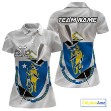 Load image into Gallery viewer, Custom Massachusetts State Flag Silver Dart Steel Tip Dart Women Polo Shirt, Dart Team Jerseys IPHW10567