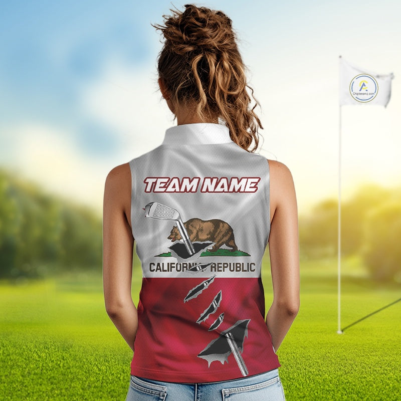 Custom California State Flag Golf Club Golf Team Shirt For Women, Golfer Outfits IPHW10581