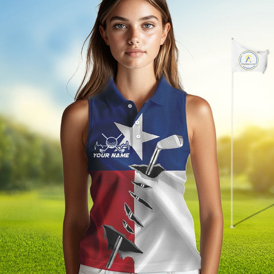 Custom Texas State Flag Golf Club Patriotic Golf Team Shirt For Women, TX Golfer Outfit IPHW10582