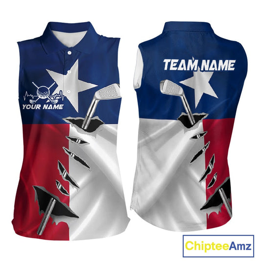 Custom Texas State Flag Golf Club Patriotic Golf Team Shirt For Women, TX Golfer Outfit IPHW10582