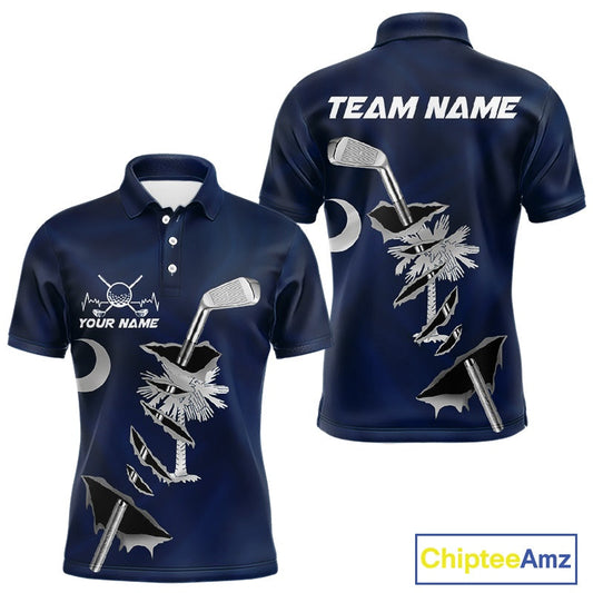 Custom South Carolina State Flag Golf Club Golf Team Shirt For Men, SC Golfer Outfits IPHW10584