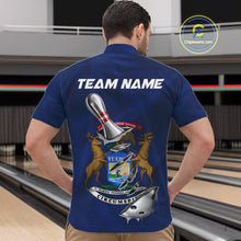 Load image into Gallery viewer, Custom Michigan State Flag Silver Bowling Ball And Pin Patriotic Bowling Shirts For Men IPHW10589