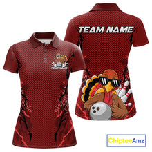 Load image into Gallery viewer, Red Custom Funny Turkey Bowling Jerseys, Bowling Team League Shirt Women Bowlers Outfit IPHW10809