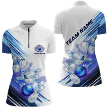 Load image into Gallery viewer, Custom Team Bowling Shirts For Women, Matching Bowling Shirts For Bowlers | Blue IPHW5151