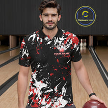 Load image into Gallery viewer, Custom Black, Red And White Camo Men Bowling League Shirt, Bowlers Jerseys Outfits IPHW10619