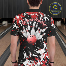 Load image into Gallery viewer, Custom Black, Red And White Camo Men Bowling League Shirt, Bowlers Jerseys Outfits IPHW10619