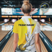 Load image into Gallery viewer, Custom Gold Bowling Polo Shirts For Women, Bowling Team Shirt Bowlers Outfit IPHW9230