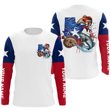 Load image into Gallery viewer, Personalized Texas Flag Fishing Shirts, Texas Slam Redfish Trout Flounder Long Sleeve Fishing Shirts IPHW7042