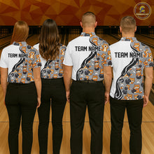 Load image into Gallery viewer, Custom Cute Funny Ginger Tabby Cat Bowling Men Polo Shirts, Cat Bowling Team Shirt IPHW10316