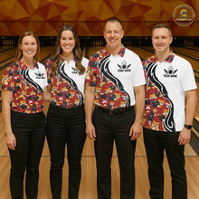 Load image into Gallery viewer, Custom Cute Funny Ginger Tabby Cat Bowling Men Polo Shirts, Cat Bowling Team Shirt IPHW10318