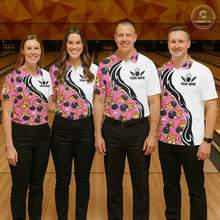 Load image into Gallery viewer, Custom Cute Funny Ginger Tabby Cat Bowling Men Polo Shirts, Cat Bowling Team Shirt IPHW10319