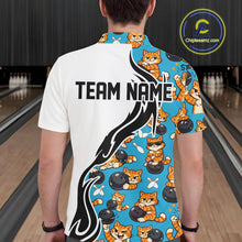 Load image into Gallery viewer, Custom Cute Funny Ginger Tabby Cat Bowling Men Polo Shirts, Cat Bowling Team Shirt IPHW10320