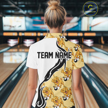 Load image into Gallery viewer, Custom Funny Golden Retriever Dog Women Bowling Team Shirt, Dog Lovers Bowling Uniform IPHW10321