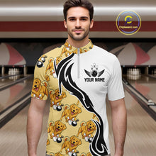 Load image into Gallery viewer, Custom Funny Golden Retriever Dog Men Bowling Team Shirt, Dog Lovers Bowling Uniform IPHW10321