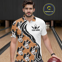 Load image into Gallery viewer, Custom Funny Border Collie Dog Men Bowling Team Shirt, Dog Lovers Bowling Uniform IPHW10322