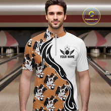 Load image into Gallery viewer, Custom Funny Border Collie Dog Men Bowling Team Shirt, Dog Lovers Bowling Uniform IPHW10322