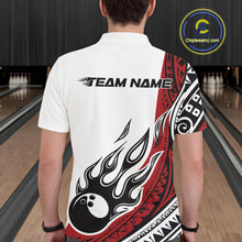 Load image into Gallery viewer, Custom Red Tribal Polynesian Pattern Men Bowling Team Shirt, Maori Style Bowling Outfit IPHW10326