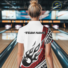 Load image into Gallery viewer, Custom Red Tribal Polynesian Pattern Women Bowling Shirt, Maori Style Bowling Outfit IPHW10326