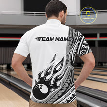 Load image into Gallery viewer, Custom Gray Tribal Polynesian Pattern Men Bowling Team Shirt, Maori Style Bowling Outfit IPHW10328