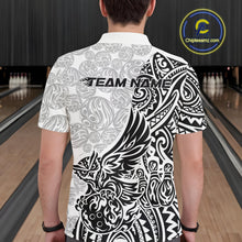 Load image into Gallery viewer, Custom Black And White Tribal Tattoo Pattern Polynesian Owl Bowling Men Polo Shirts IPHW10333