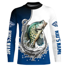 Load image into Gallery viewer, Custom Crappie Long Sleeve Fishing Shirts, Fish Hook Shirt Design Crappie Fishing Jerseys IPHW6222