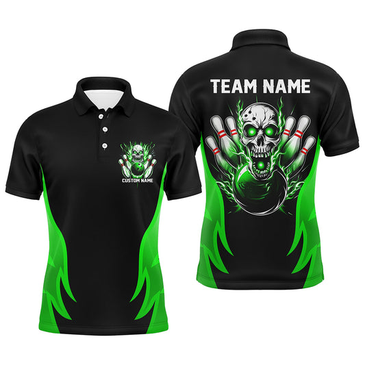Custom Multi-Color Flame Skull Bowling Shirts For Team, Bowlers Outfit Bowling Jerseys For Men And Women IPHW6558