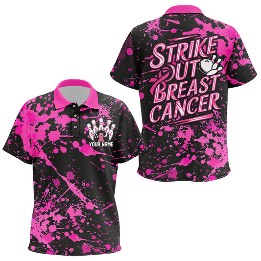 Custom Black And Pink Strike Out Breast Cancer Awareness Pink Ribbon Hawaiian Shirts For Men And Women IPHW7049