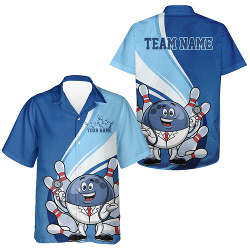Custom Blue Doctor Bowling Hawaiian Shirts For Men And Women, Funny Doctor Bowling Jerseys IPHW9239