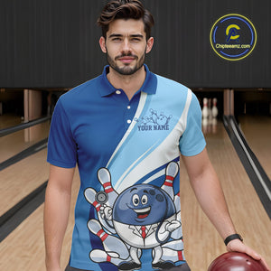 Custom Blue Doctor Bowling Polo Shirts For Men, Funny Doctor Bowling Jerseys IPHW9239