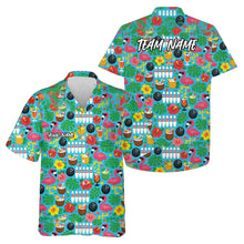 Load image into Gallery viewer, Custom Colorful Tropical Plants And Flamingo Hawaiian Bowling Shirt For Men And Women IPHW10860