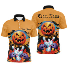 Load image into Gallery viewer, Custom Halloween Bowling Shirts For Men, Pumpkin Bowling Ball Bowling Team Halloween Outfit IPHW7629