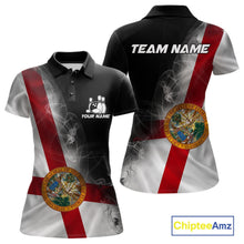 Load image into Gallery viewer, Custom Smoke Florida Flag Bowling Women Team Shirts, Patriotic Florida Bowling Jerseys IPHW10626