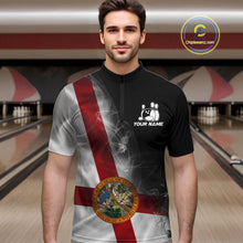 Load image into Gallery viewer, Custom Smoke Florida Flag Bowling Men Team Shirts, Patriotic Florida Bowling Jerseys IPHW10626