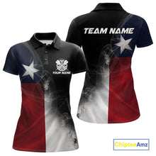 Load image into Gallery viewer, Custom Smoke Flame Texas Flag Patriotic Darts Shirt For Women, Dart League Team Jerseys IPHW10631