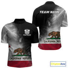 Load image into Gallery viewer, Custom Smoke Flame California Flag Patriotic Darts Shirt For Men, Dart League Team Jerseys IPHW10634