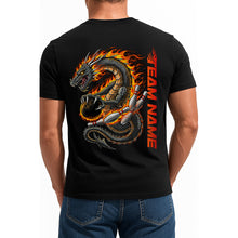 Load image into Gallery viewer, Custom Fire Flame Dragon Bowling T-Shirts For Men, Fierce Team Uniform IPHW9063