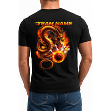 Load image into Gallery viewer, Personalized Flame Dragon Bowling T-Shirts For Men, Fire Bowling Ball Design IPHW9064