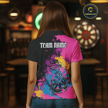 Load image into Gallery viewer, Custom Colorful Splatter Dartboard Dart Polo Shirt For Women, Grunge Dart Team Jerseys IPHW9961