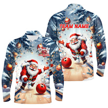 Load image into Gallery viewer, Funny Santa Playing Bowling Custom Christmas Bowling Shirts For Men, Christmas Bowlers Outfits IPHW7845