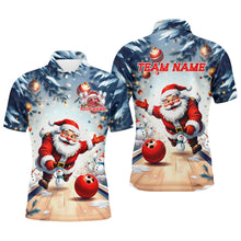 Load image into Gallery viewer, Funny Santa Playing Bowling Custom Christmas Bowling Shirts For Men, Christmas Bowlers Outfits IPHW7845