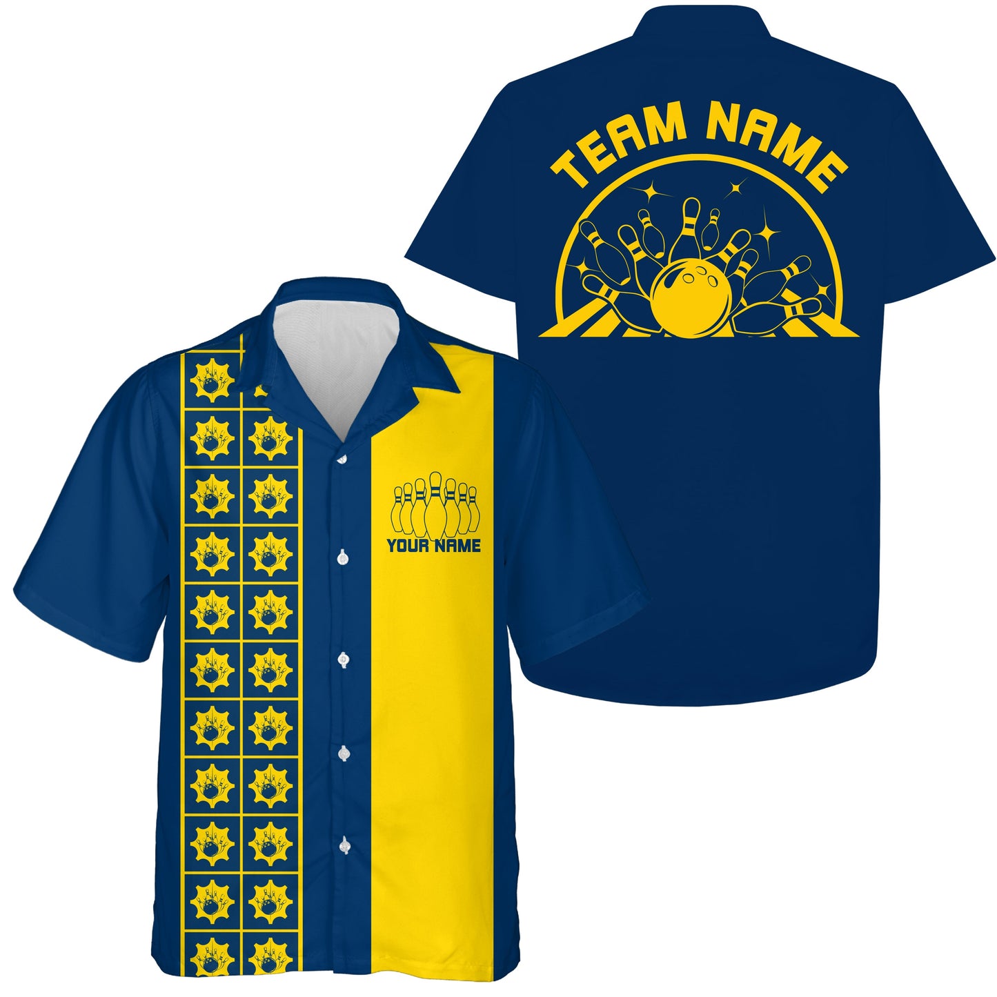 Custom Retro Style Bowling Button Up Shirt, Vintage Bowling Hawaiian Team Shirt IPHW10080