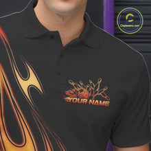 Load image into Gallery viewer, Custom Flame Bowling Team Polo Shirts For Men, Bowling Tournament Team Outfit IPHW9287
