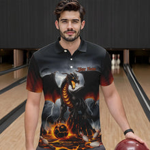 Load image into Gallery viewer, Custom Thunder Lightning Dragon Bowling Polo Shirts For Men,Dragon Bowling Team Shirt IPHW8300